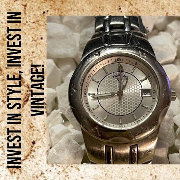 Callaway Accessories - Callaway VINTAGE Golf Silver Tone Analog Stainless Steel Watch